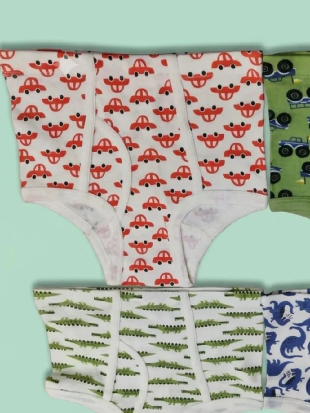 Animal 4 Size M - Boys Boxer Briefs Underwear Pack Dinosaurs Trucks Car